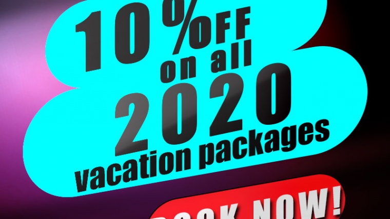 10% Discount on ALL 2020 BOOKINGS